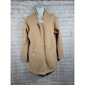 Womens Express Open Front Beige Long Legnth Coat Size Med